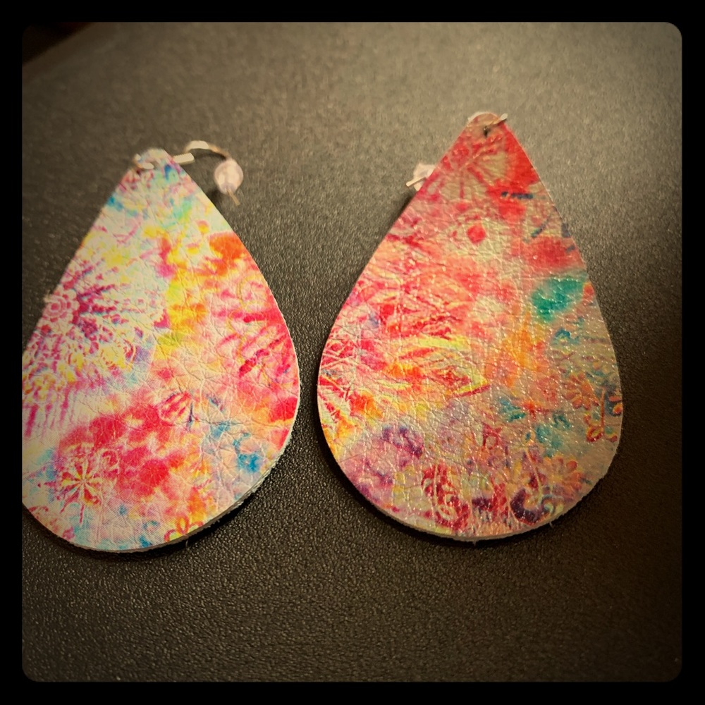 Large leather earrings